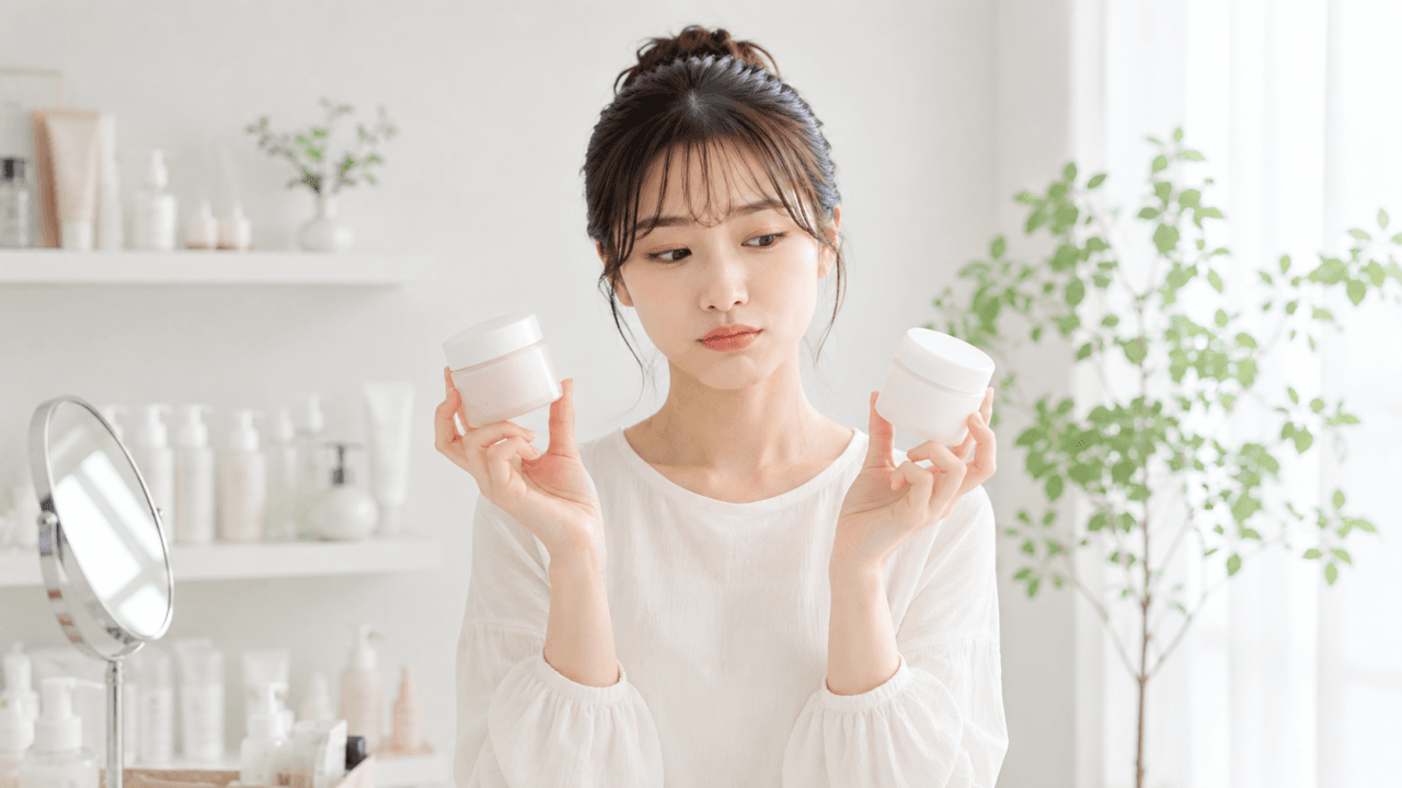 クレンジングバーム選びで迷っている若い女性
